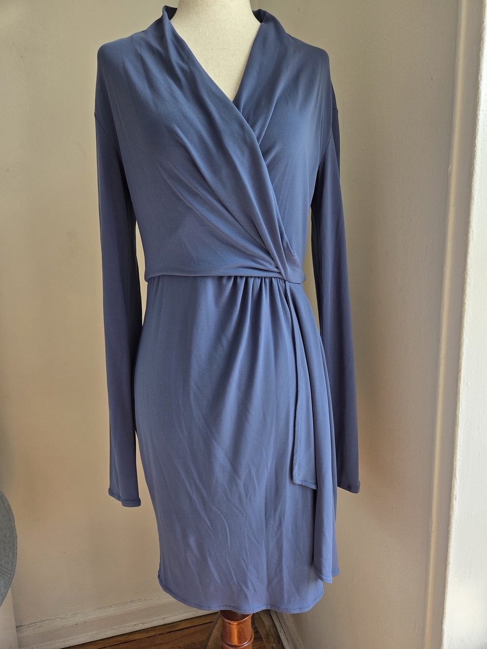 Victoria's Secret Slate Blue Wrap-Style Long Sleeve Dress